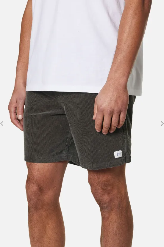 Cord Local Short in Black Wash