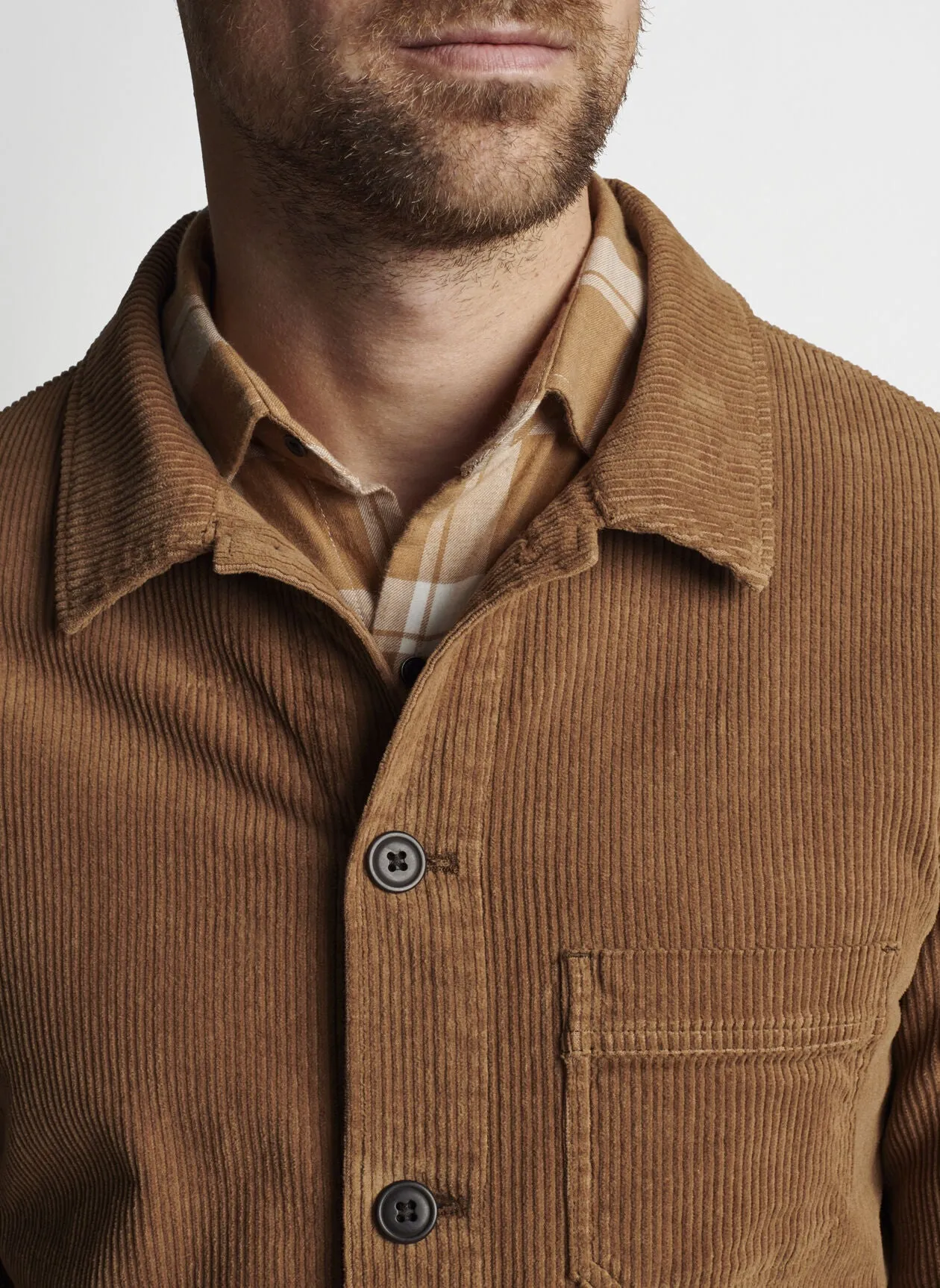 Corduroy Chore Coat in Walnut