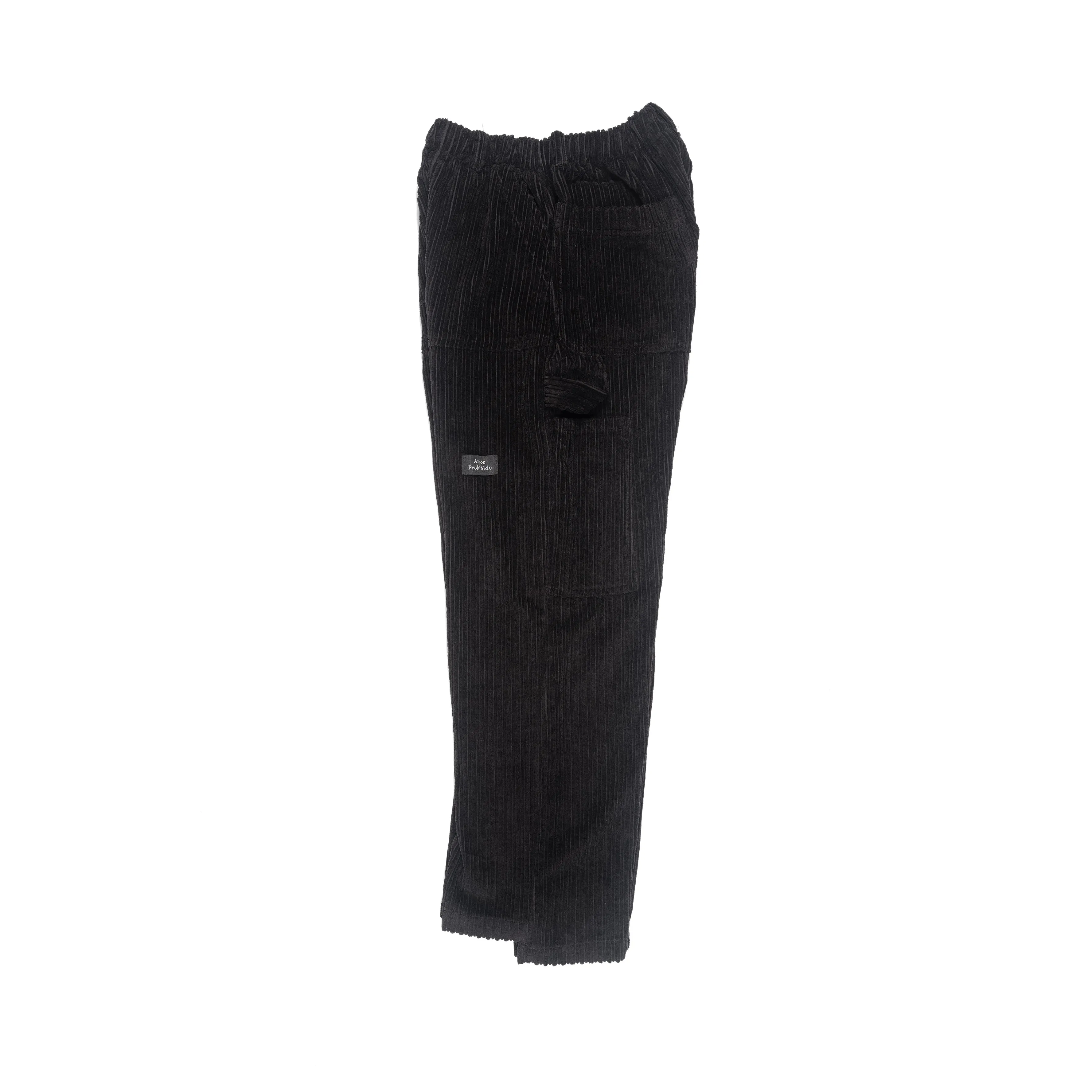 Corduroy deep cut Amor Pants Black