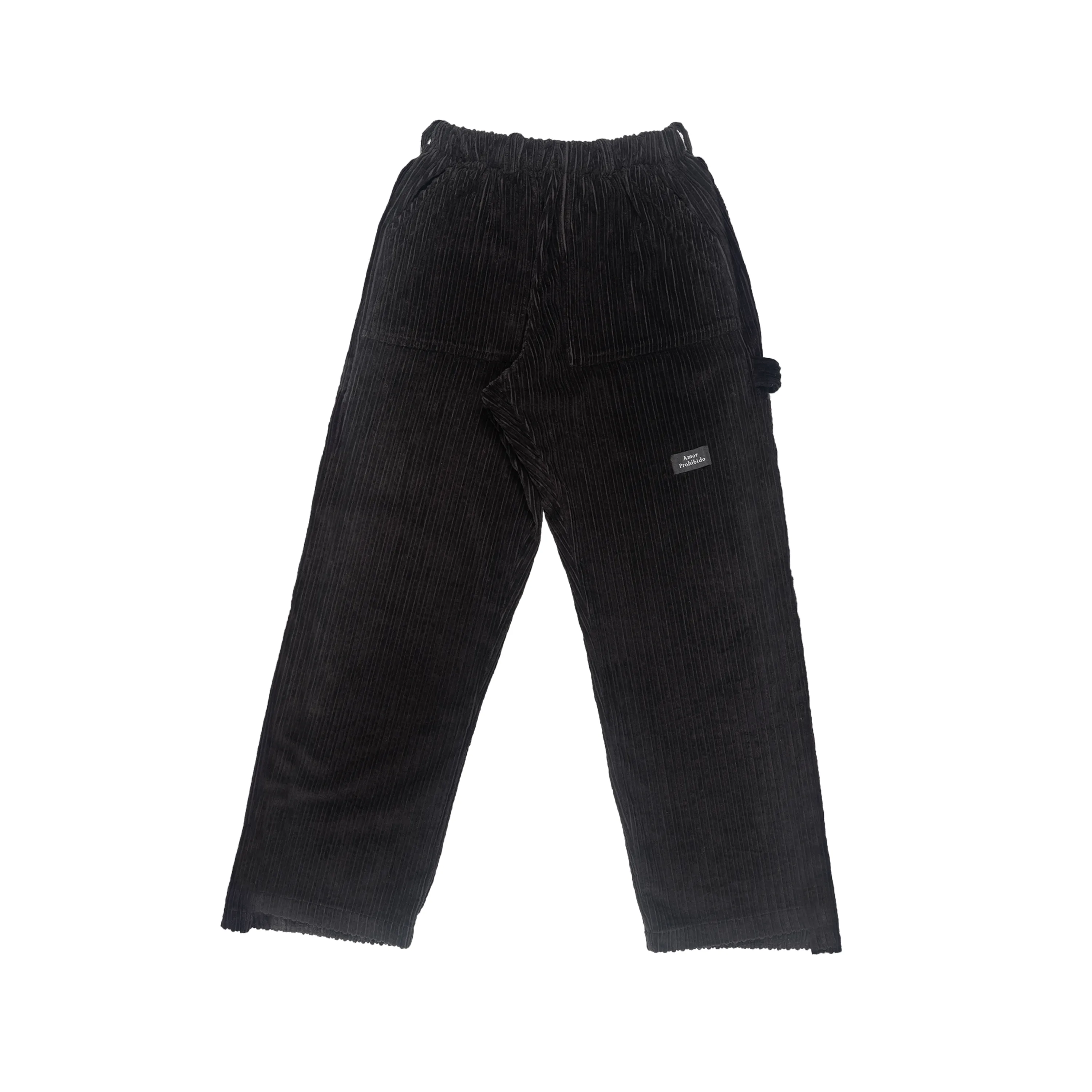 Corduroy deep cut Amor Pants Black