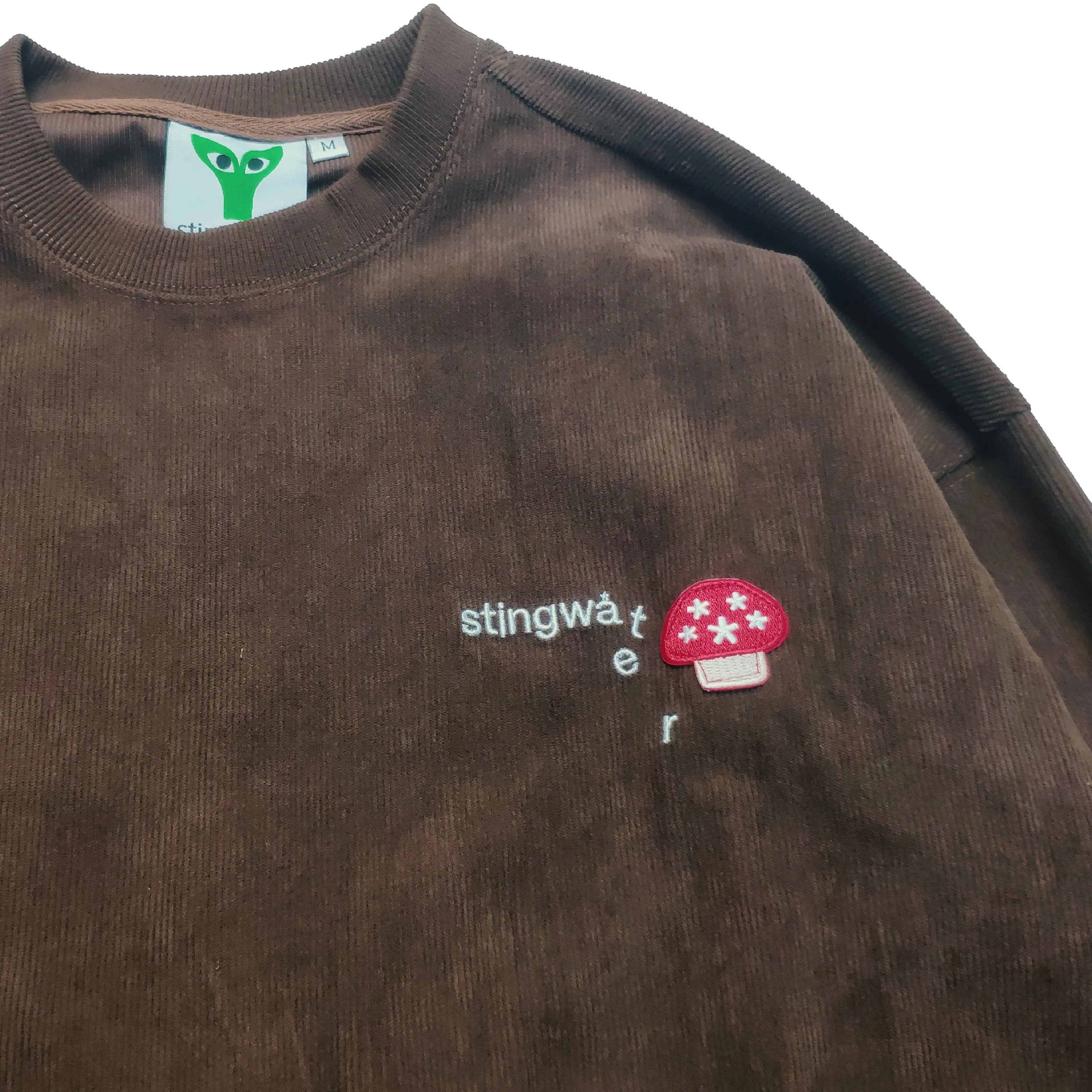 Corduroy Melting logo Crewneck sweatshirt Brown