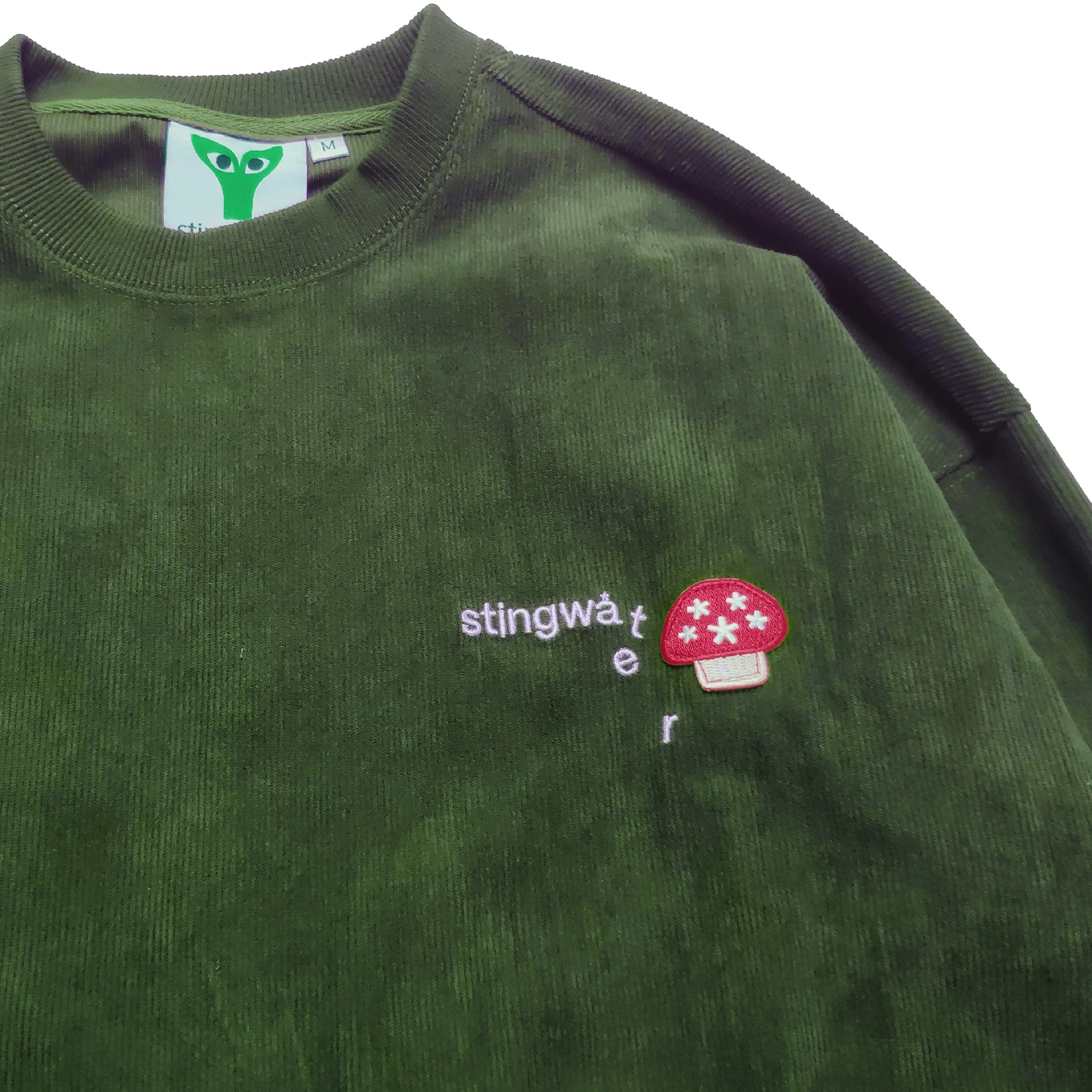 Corduroy Melting logo Crewneck sweatshirt Forest Green