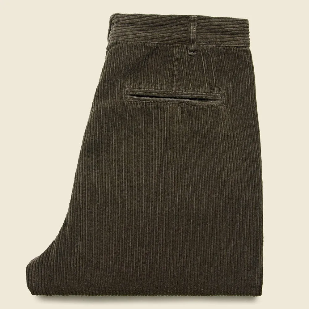 Corduroy Pleated Pant - Chocolate