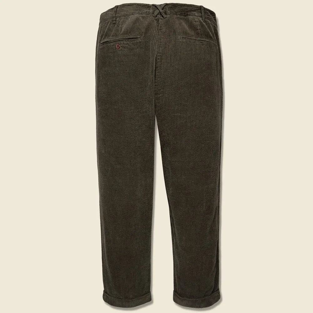Corduroy Pleated Pant - Chocolate