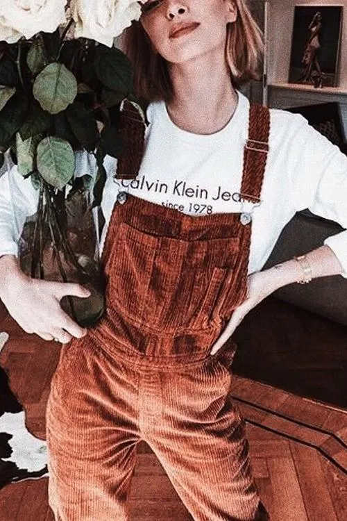 Corduroy Pockets Overall
