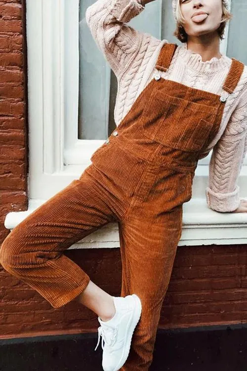 Corduroy Pockets Overall