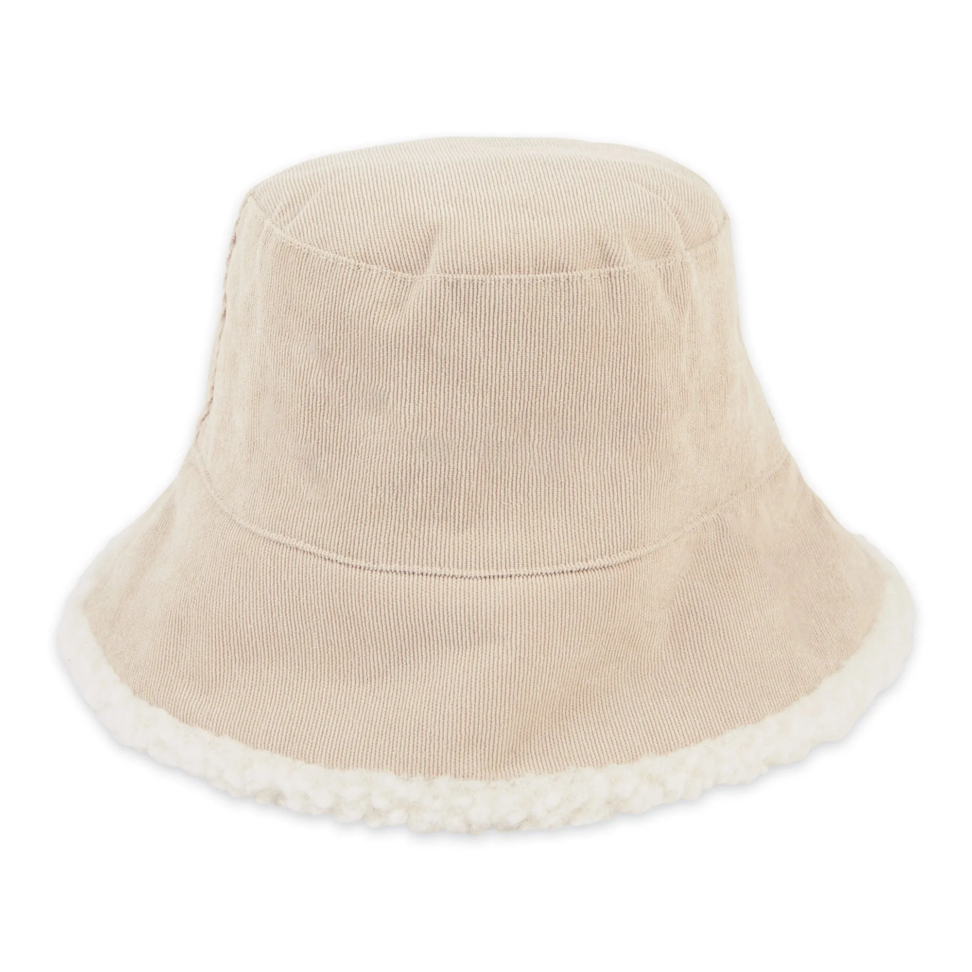 Corduroy Reversible Bucket Hat - Beige
