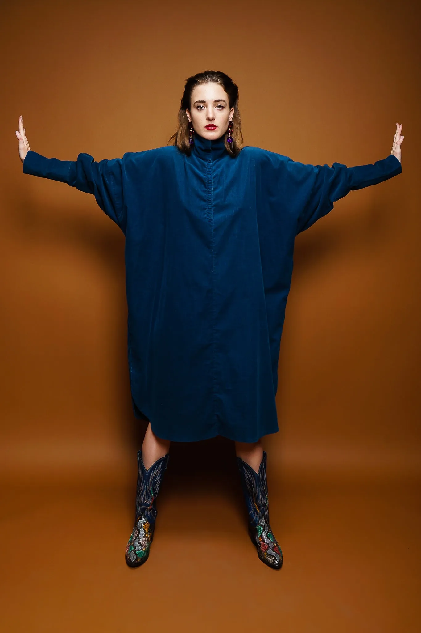 Corduroy Wide Square Dress
