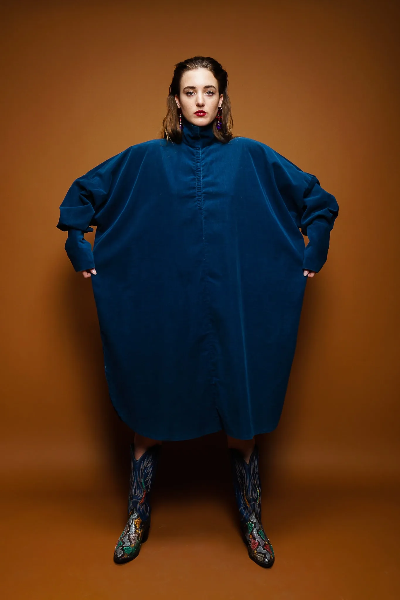 Corduroy Wide Square Dress