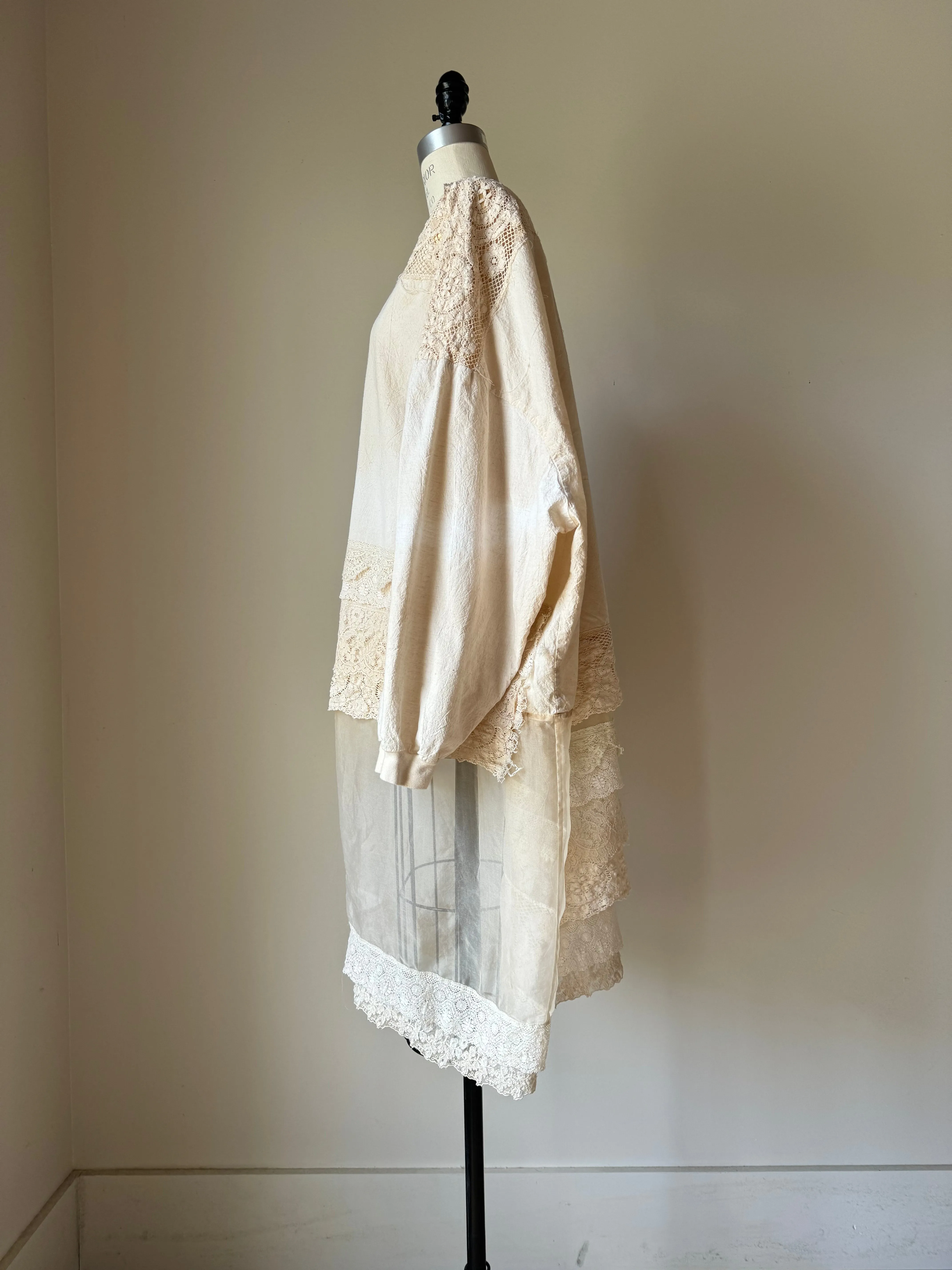cotton and silk lace tunic