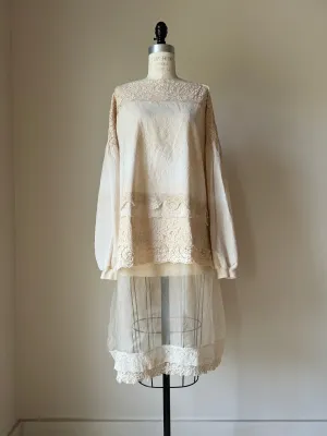 cotton and silk lace tunic