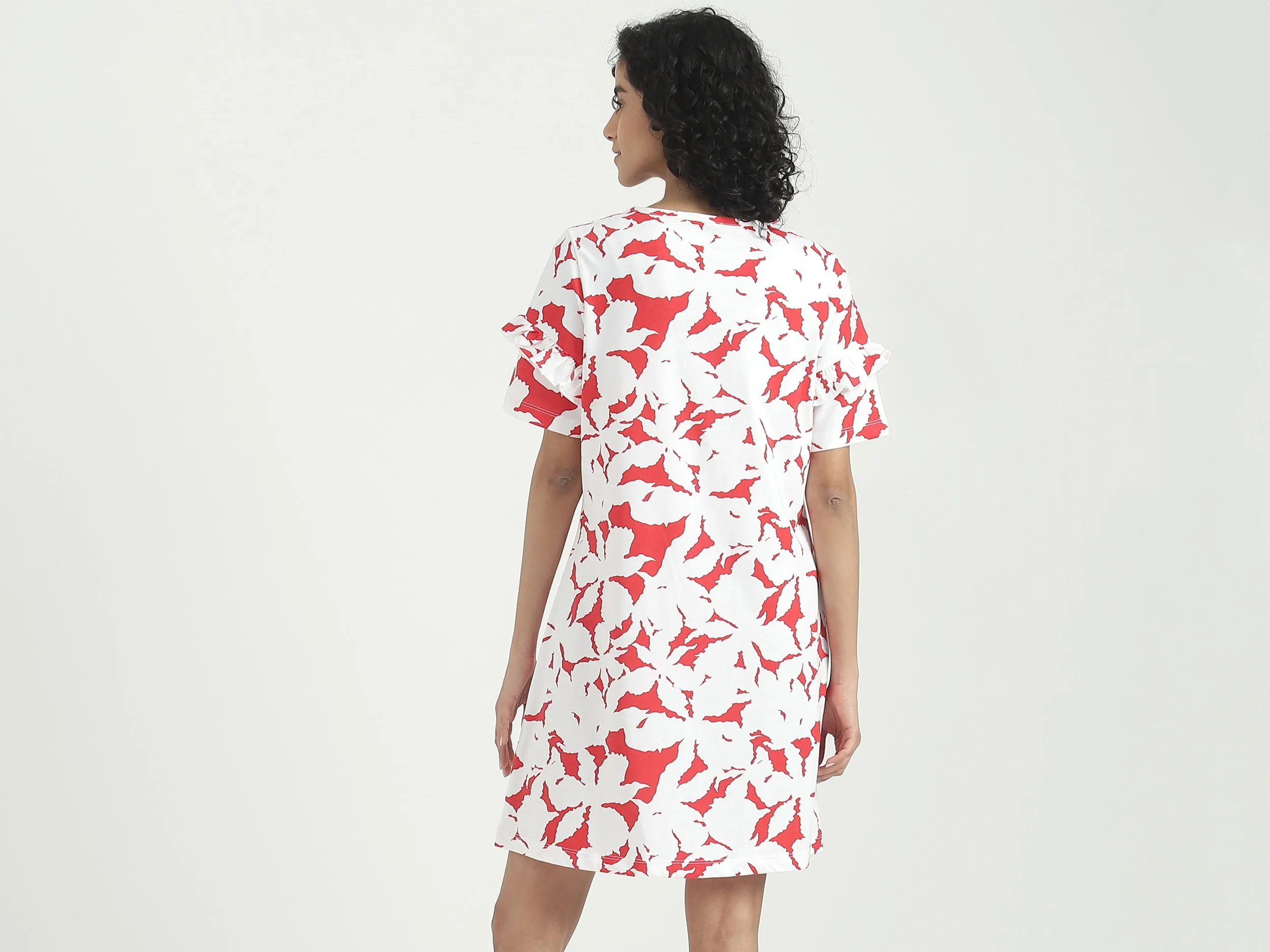 Cotton Camouflage Round Neck Women Dresses