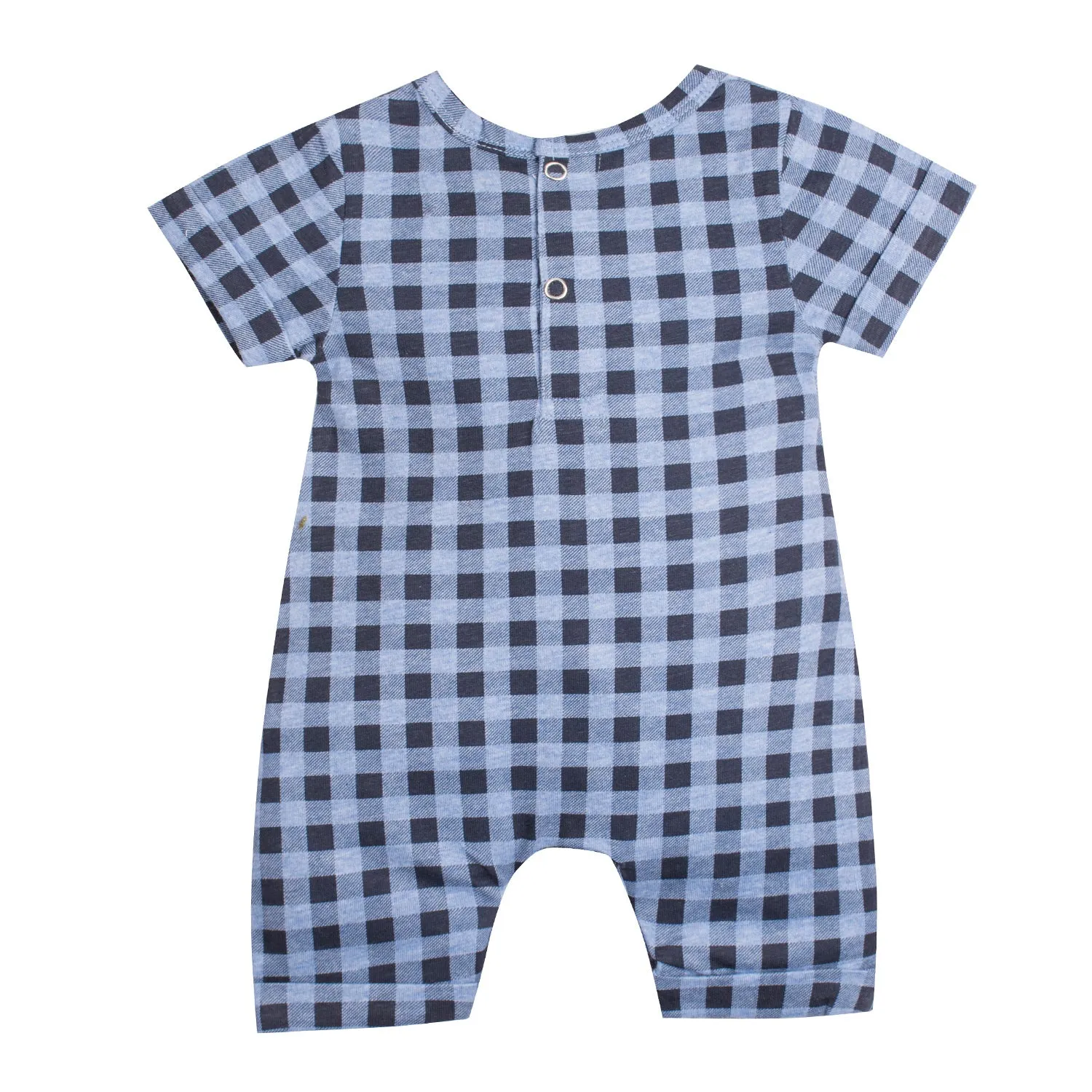 Cotton Check Boys Romper