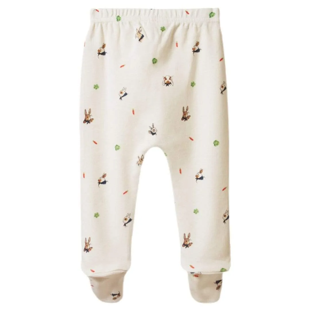 Cotton Footed Rompers - Bunny Garden