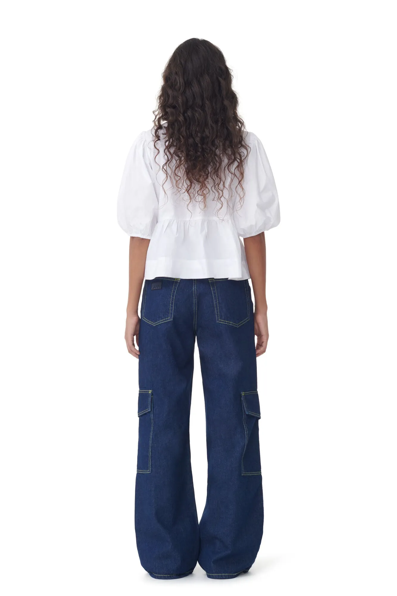 Cotton Poplin Tie Blouse