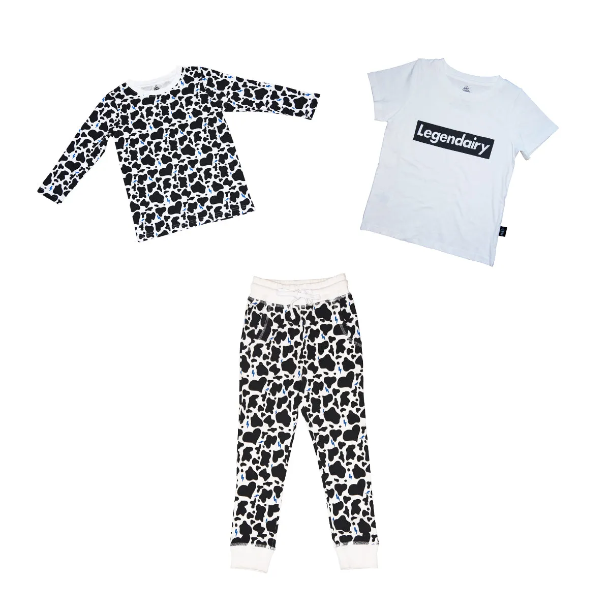 Cow Print Long Sleeve Tee in White