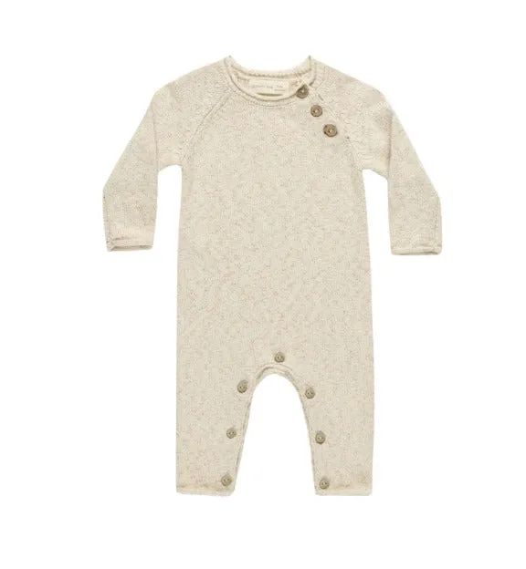 Cozy Heather Knit Jumpsuit || Speckled Natural