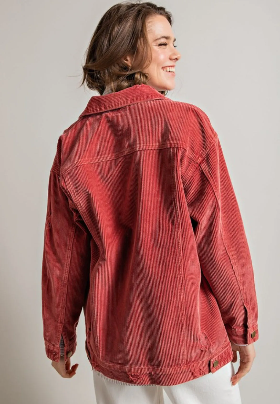 Crimson Corduroy Shacket
