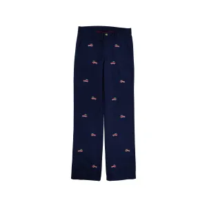 Critter Prep School Pants (Twill) - Nantucket Navy with Woody Jeeps Embroidery
