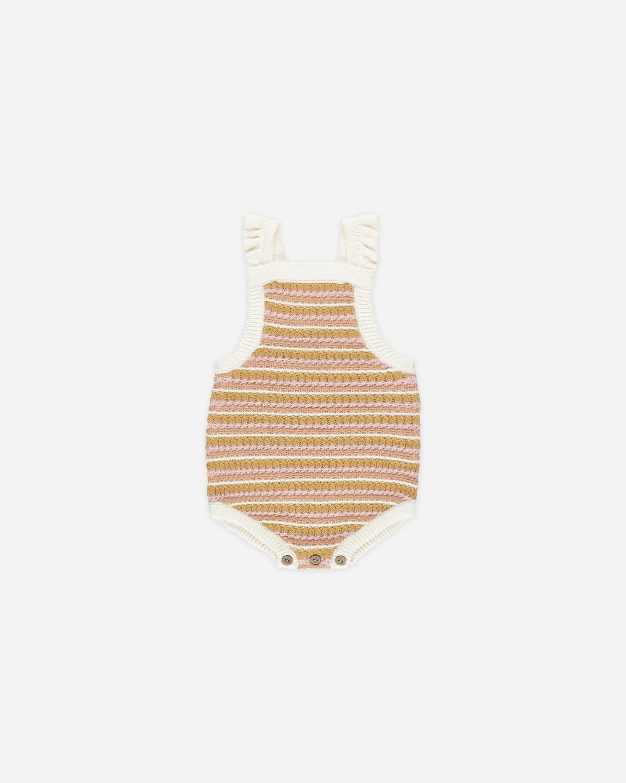 Crochet Romper || Pink Stripe