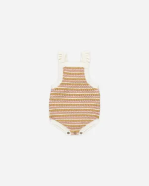 Crochet Romper || Pink Stripe