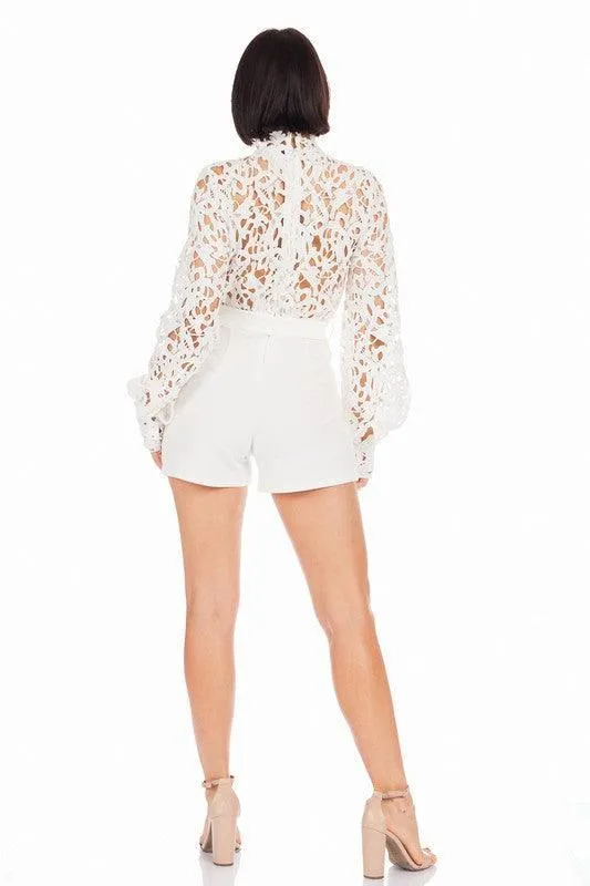 CROCHET TOP FASHION ROMPER