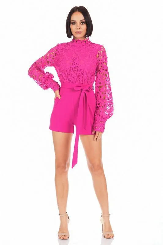CROCHET TOP FASHION ROMPER