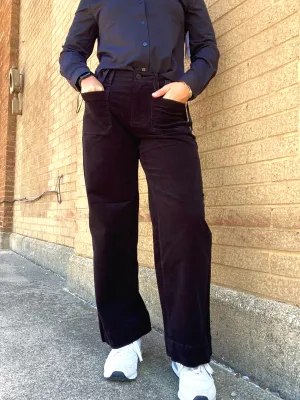 Cropped WIde Leg Mini Cord Onyx
