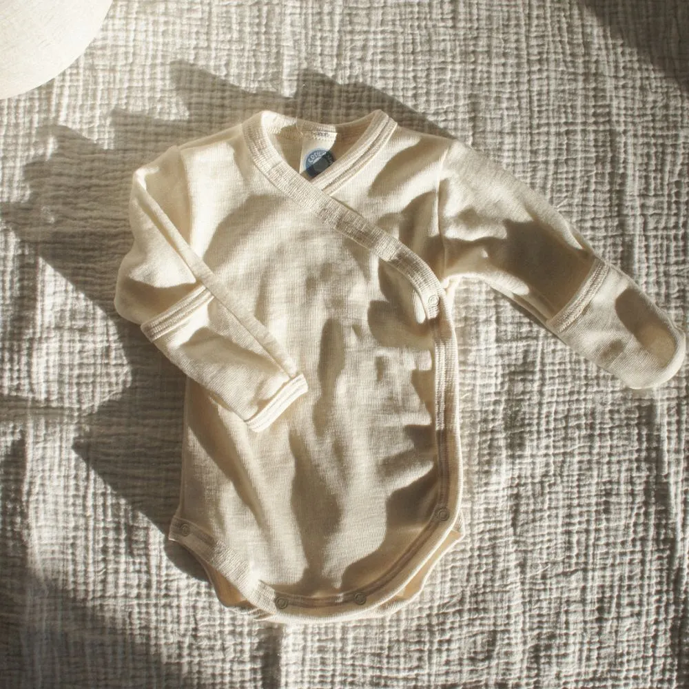 Cross-over body - Long sleeve with fold-over sleeves - Wool & Silk
