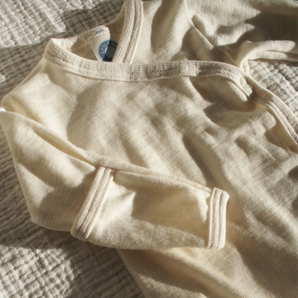 Cross-over body - Long sleeve with fold-over sleeves - Wool & Silk