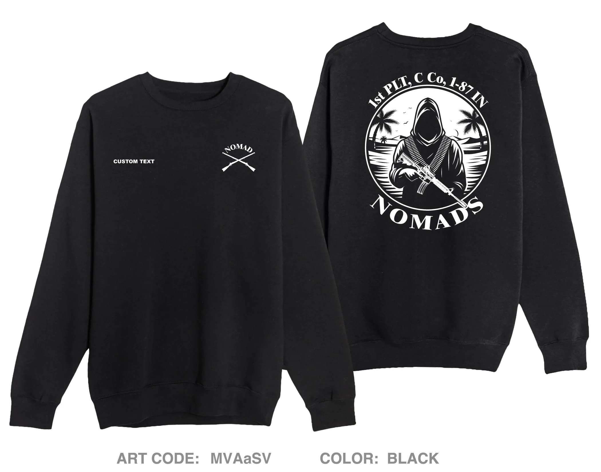 CUSTOM 1st PLT, C Co, 1-87 IN Comfort Unisex Crewneck Sweatshirt - MVAaSV