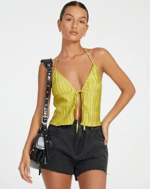 Dama Crop Top in Crinkle Gold