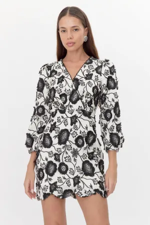 Danica 3D Embroidered Scalloped Mini Dress