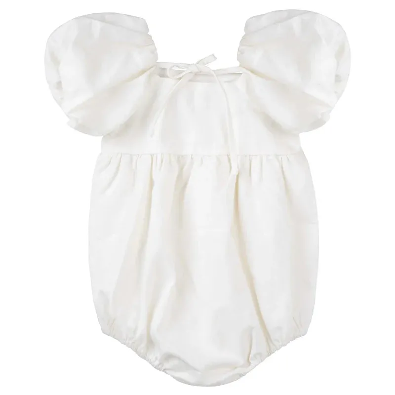 Designer Kidz | Grace Tie Back Romper | Ecru