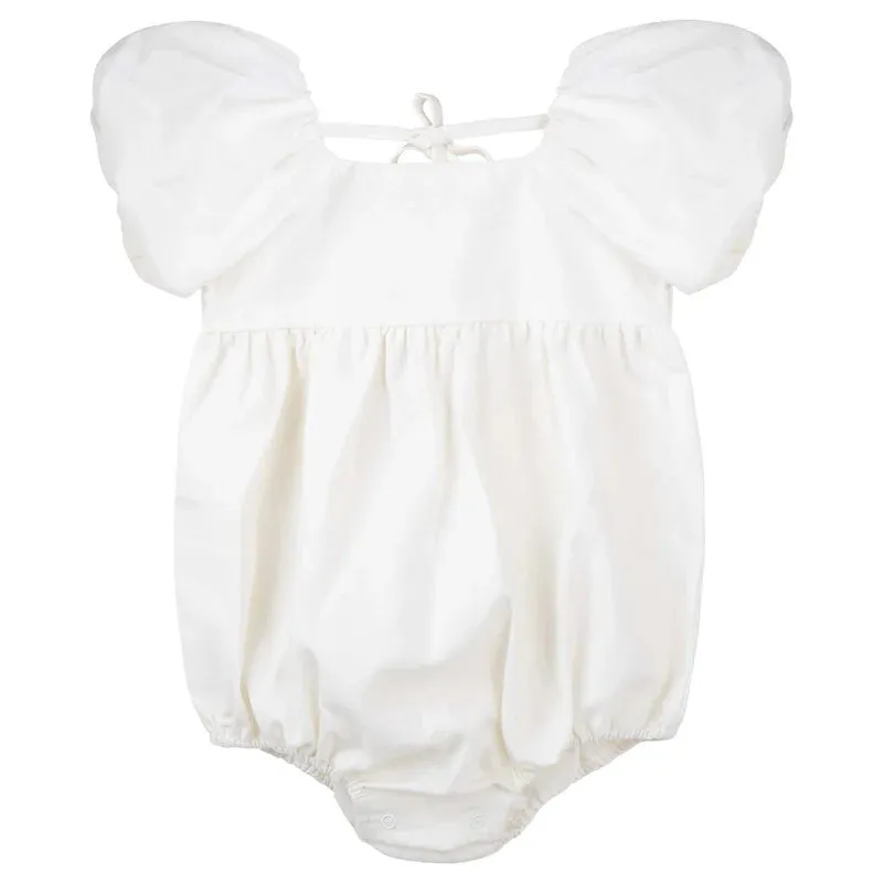 Designer Kidz | Grace Tie Back Romper | Ecru