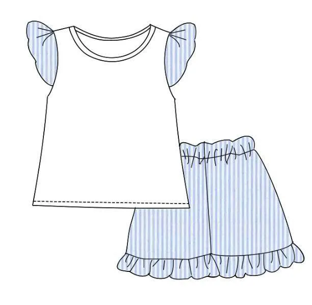 Dog character with additional bows - peplum shoulder two piece