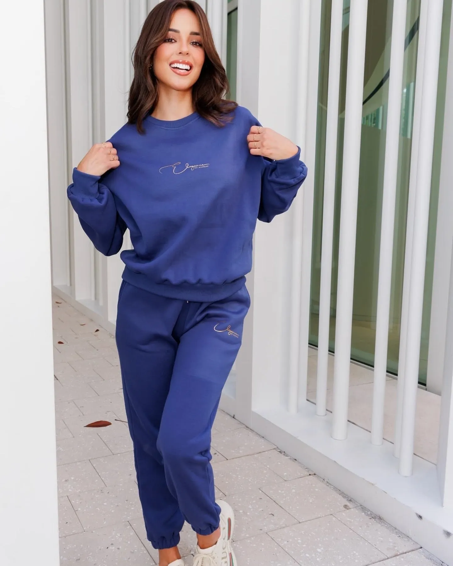 EASY & ELEGANCE - Blue 3-Piece Jogger Set | Comfort, Style & Versatility