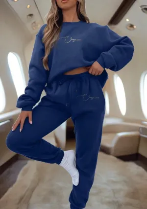 EASY & ELEGANCE - Blue 3-Piece Jogger Set | Comfort, Style & Versatility