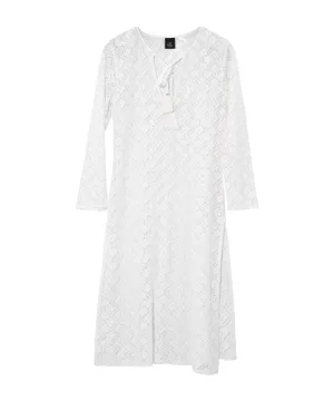 Echo Astrid Longline Lace Dress White