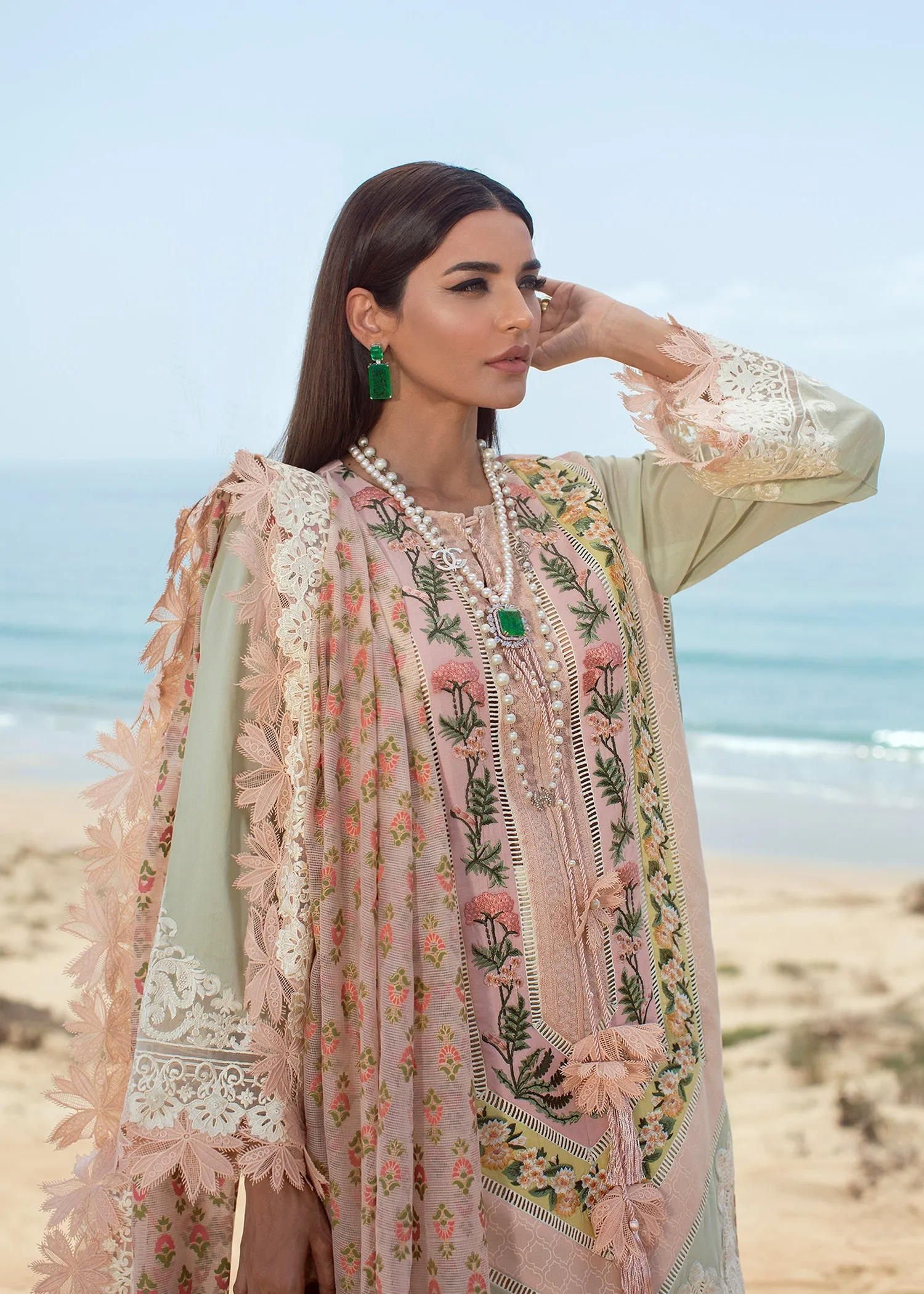 Eclectic Breeze - 4A - Sorbet Pink | Crimson Serendipity Luxury Lawn Collection 2022