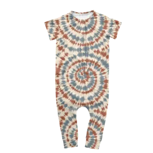 Effortless Bamboo Romper - Americana Tie Dye