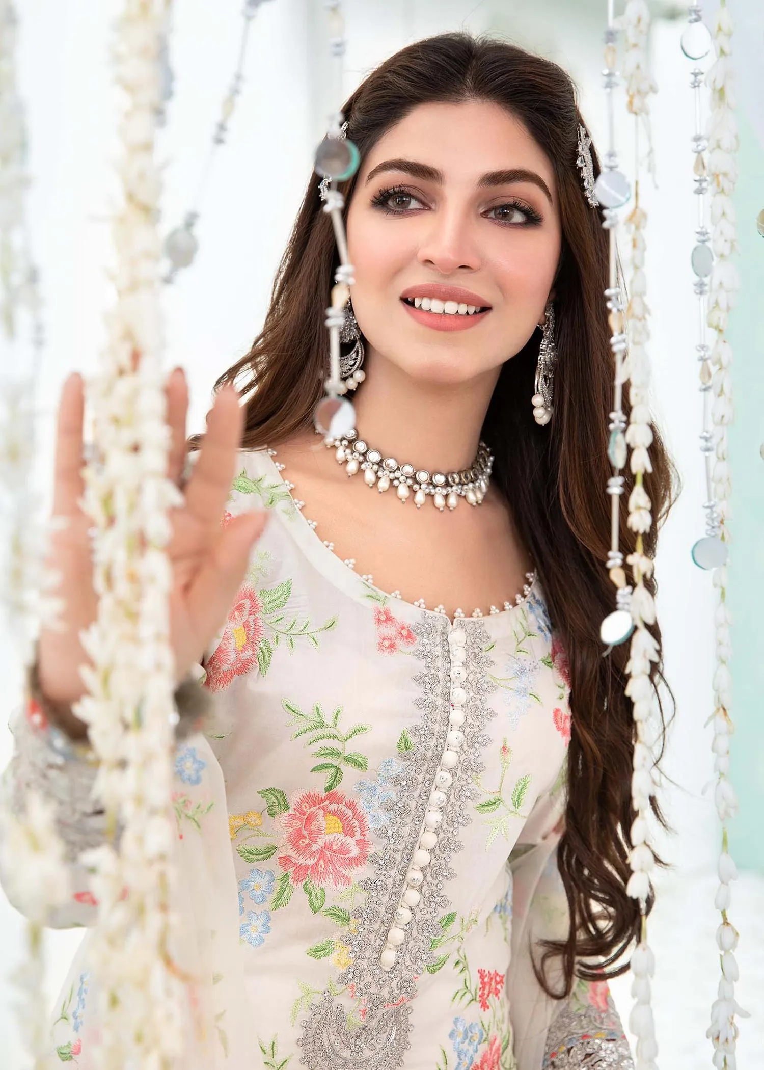 EL-22-02-White | Maria.B. Lawn Eid Collection 2022 | Unstitched Embroidered Lawn Suit