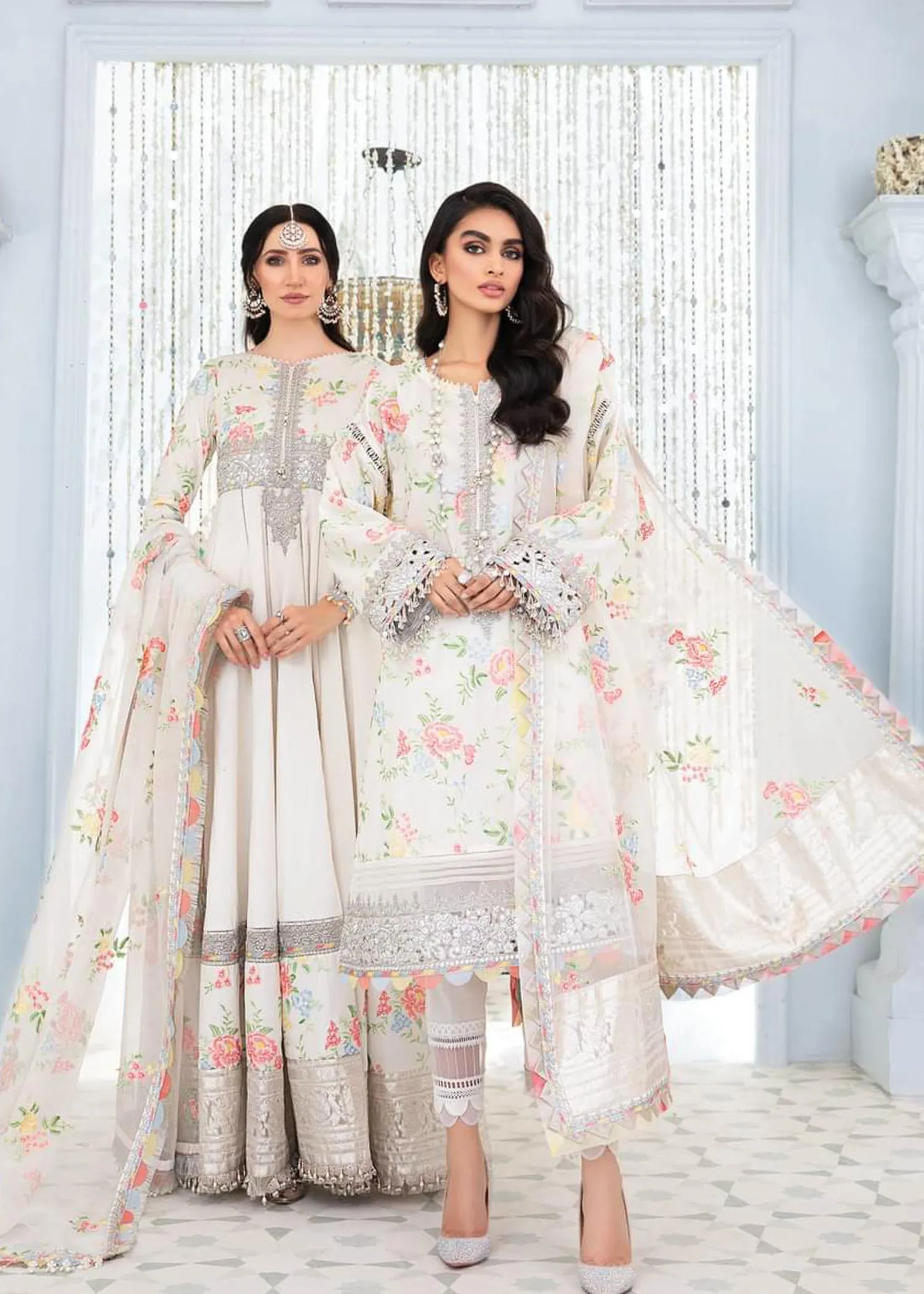 EL-22-02-White | Maria.B. Lawn Eid Collection 2022 | Unstitched Embroidered Lawn Suit