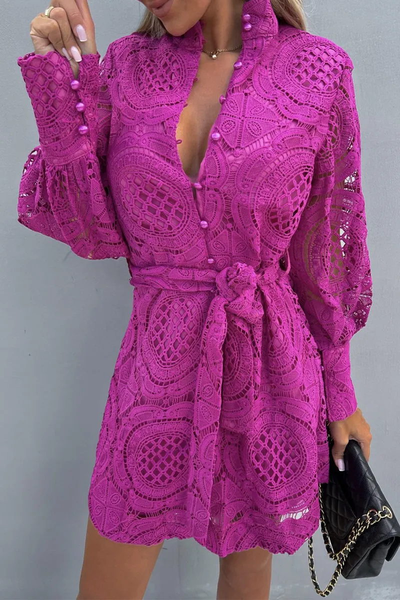 Elegant Solid Lace V Neck Princess Dresses(4 Colors)
