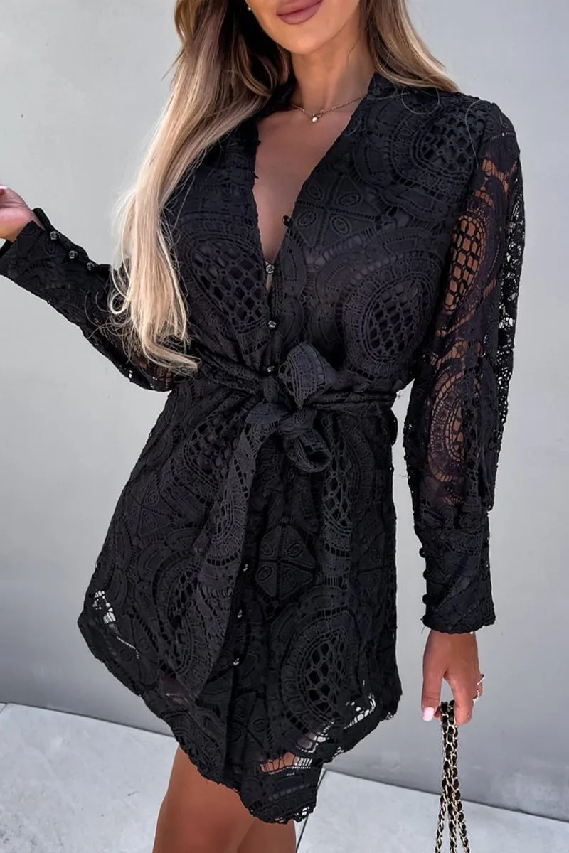 Elegant Solid Lace V Neck Princess Dresses(4 Colors)
