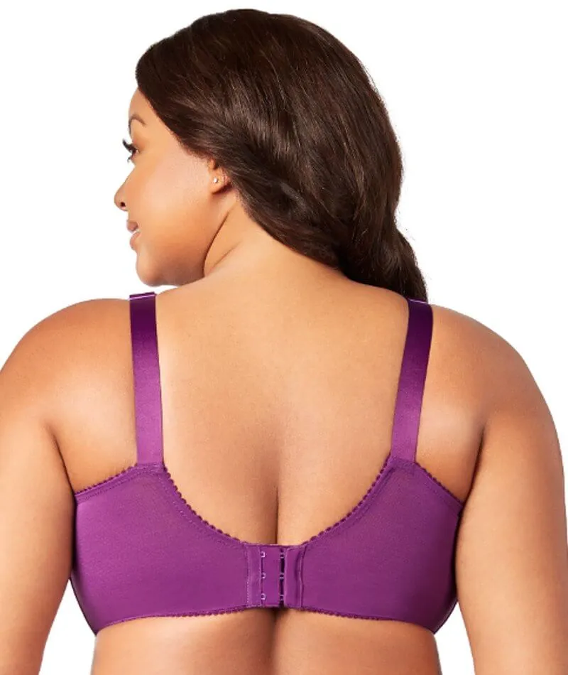Elila Embroidered Lace Wire-Free Bra - Aubergine