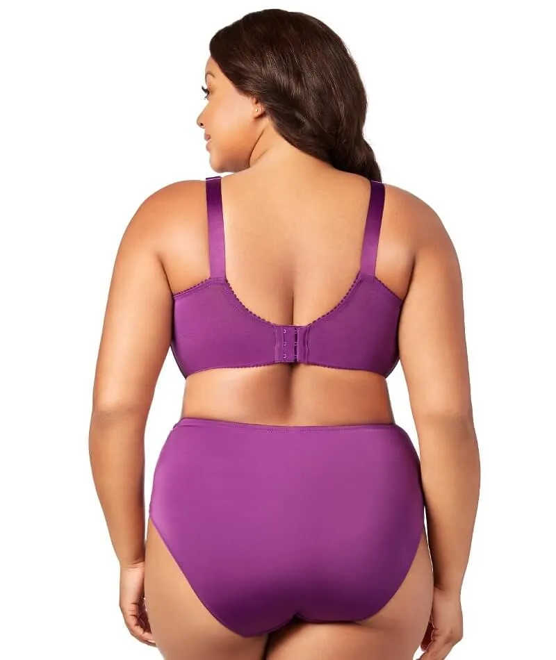 Elila Embroidered Lace Wire-Free Bra - Aubergine