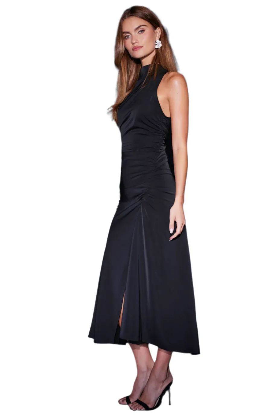 Elle Halter Dress-Black