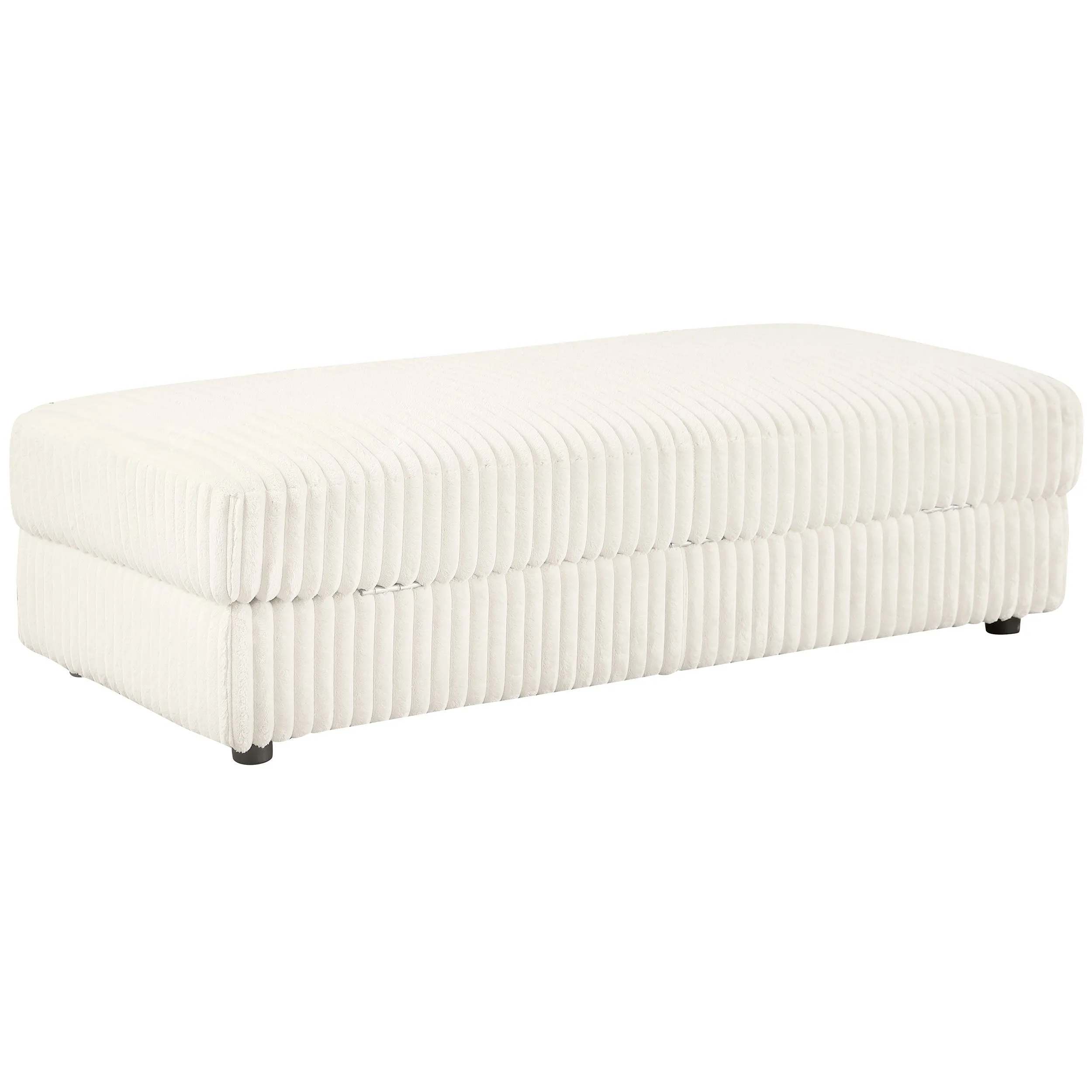 Emberson Upholstered Rectangular Storage Ottoman Ivory
