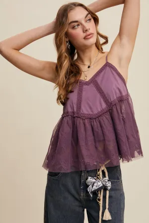 Embroidered Lace Layered Top